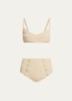 Lisa Marie FernandezSeersucker Balconette Two-Piece Swimsuit