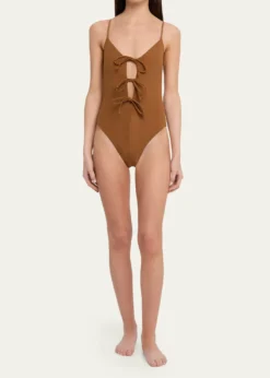 Lisa Marie FernandezThree Tie-Front One-Piece Swimsuit