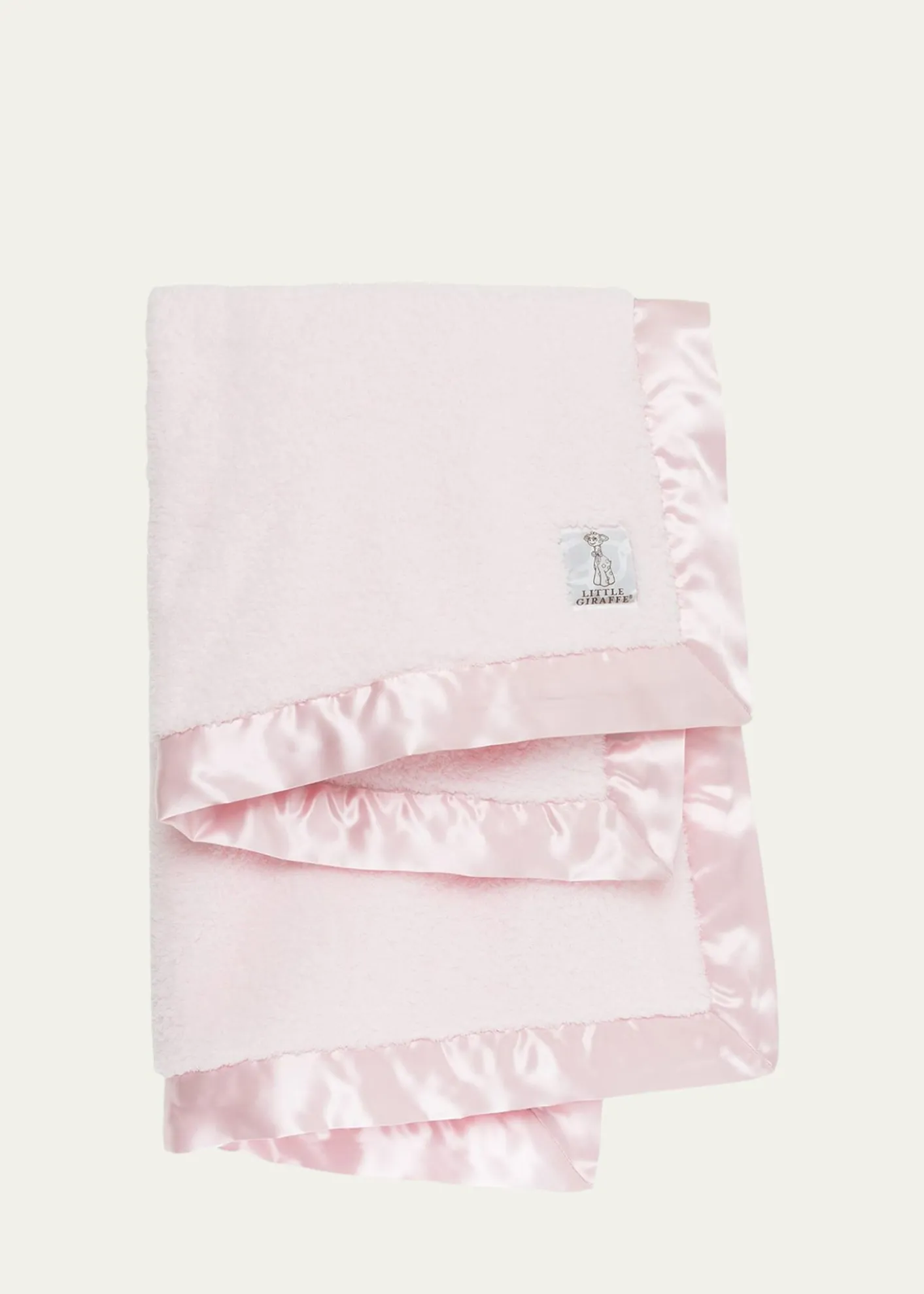 Little GiraffeChenille Solid Plush Baby Blanket w/ Satin Border
