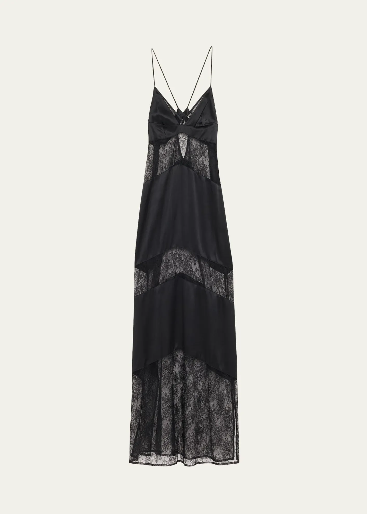 LivySully Floral Lace & Silk Satin Maxi Dress