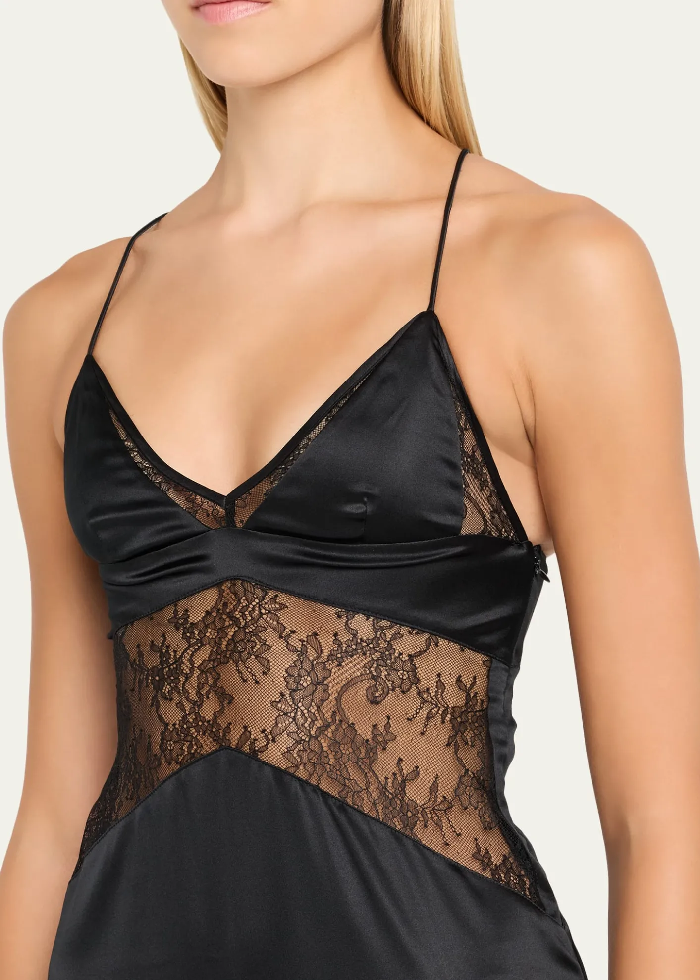 LivySully Floral Lace & Silk Satin Maxi Dress