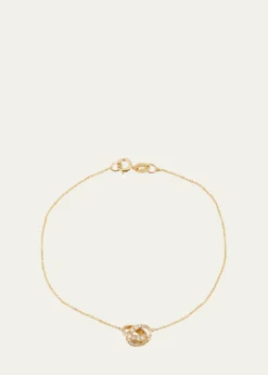 Lizzie Mandler Fine Jewelry18K Micro Crescent Links Bracelet with 1 Side Pave