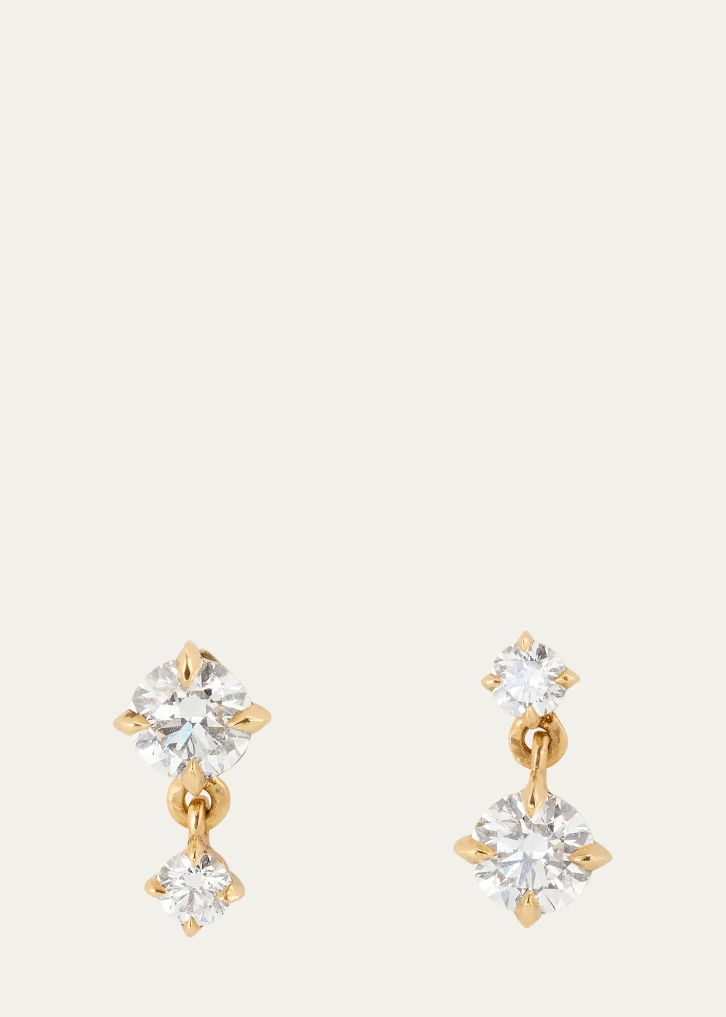 Lizzie Mandler Fine JewelryAlternating Double-Drop Diamond Earrings in 18k Yellow Gold