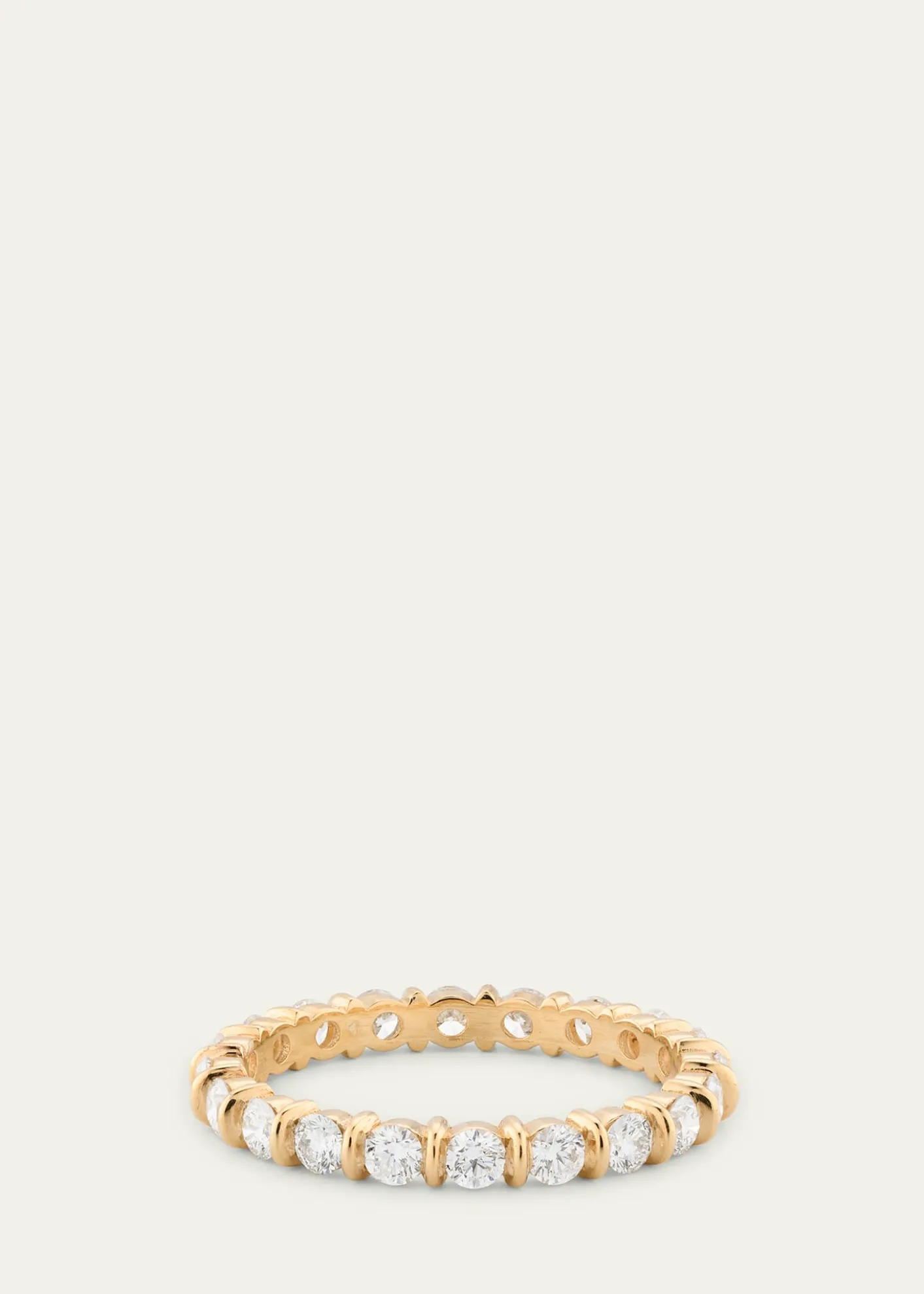 Lizzie Mandler Fine Jewelry18K Yellow Gold Small Bubble Bar Diamond Eternity Ring