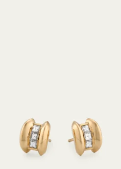 Lizzie Mandler Fine Jewelry18K Yellow Gold Anchor Carre Diamond Stud Earrings