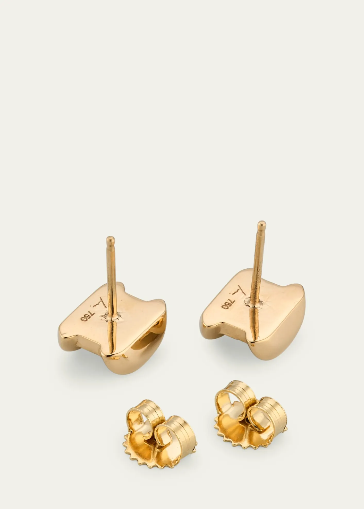 Lizzie Mandler Fine Jewelry18K Yellow Gold Anchor Carre Diamond Stud Earrings