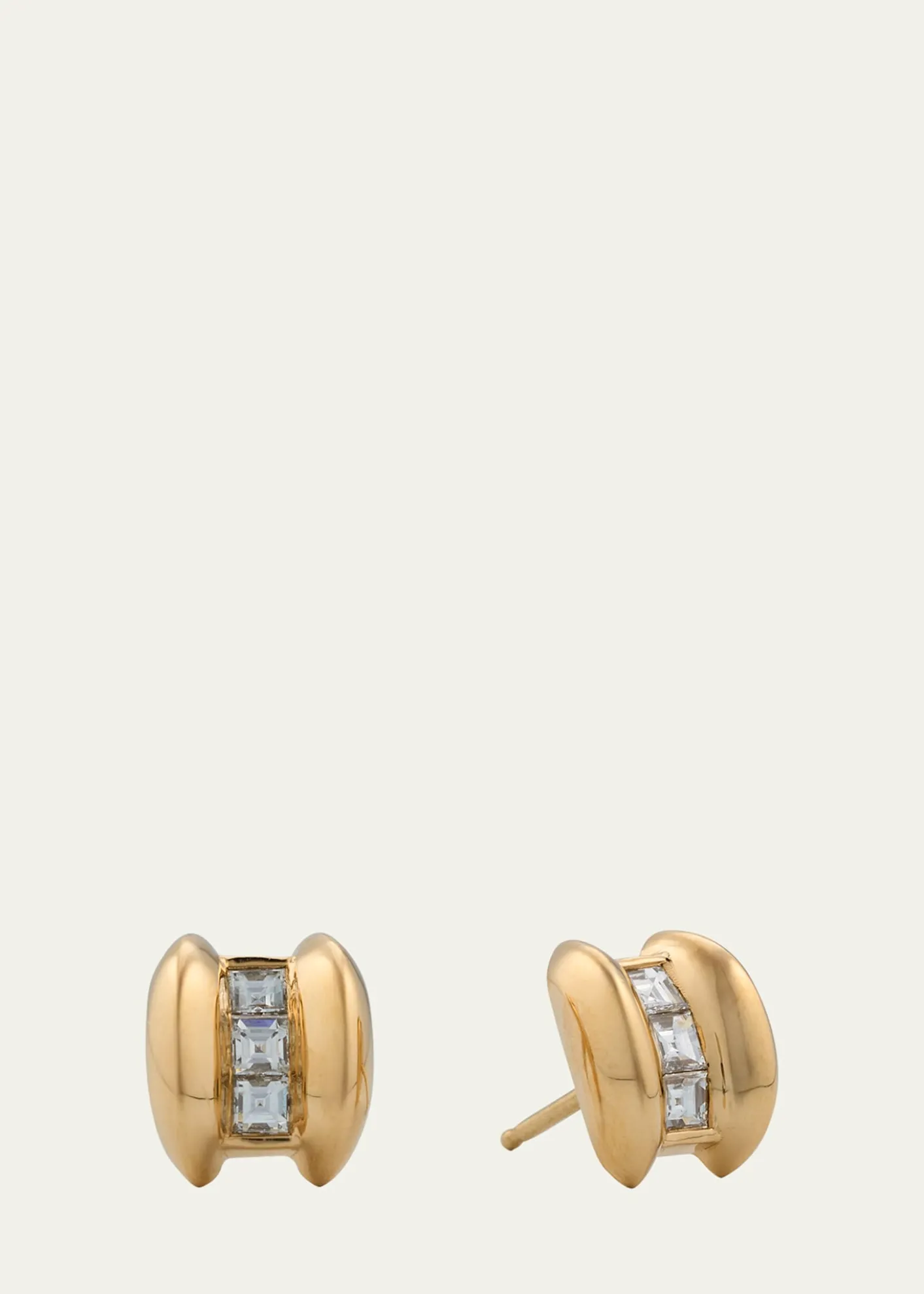 Lizzie Mandler Fine Jewelry18K Yellow Gold Anchor Carre Diamond Stud Earrings