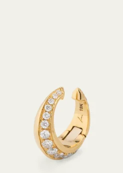 Lizzie Mandler Fine JewelryOne-Sided Crescent Ear Cuff with Diamonds
