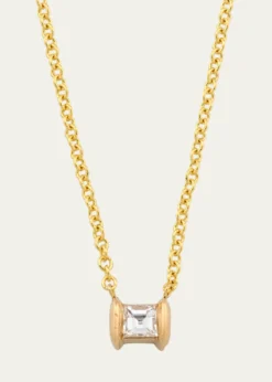 Lizzie Mandler Fine JewelryYellow Gold Mini Anchor Carre Diamond Necklace