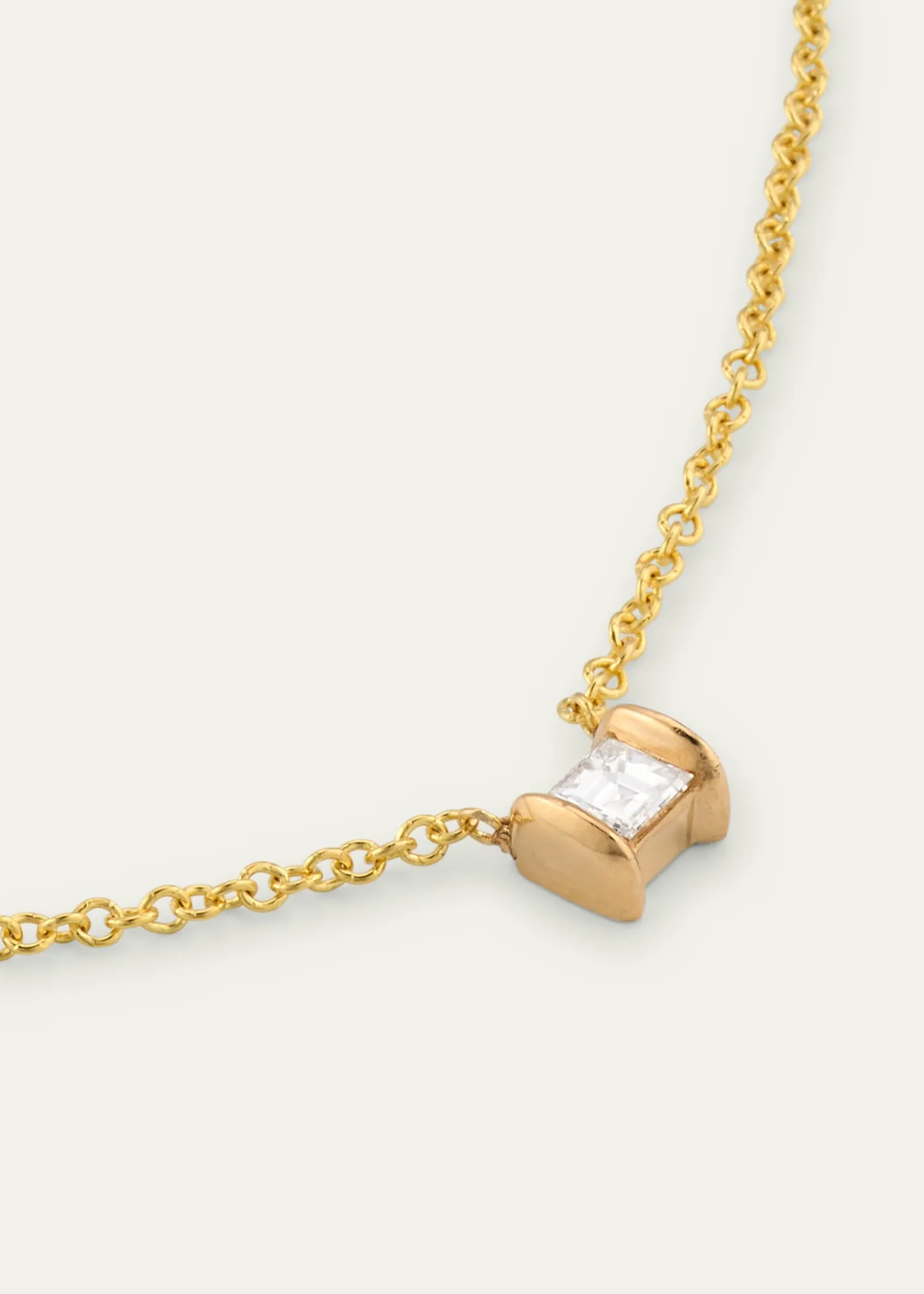 Lizzie Mandler Fine JewelryYellow Gold Mini Anchor Carre Diamond Necklace