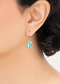 L. KleinCeleste 18k Gold & Turquoise Drop Earrings