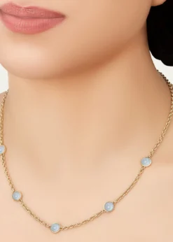 L. Klein18k Gold Bubbles Aquamarine Chain Necklace