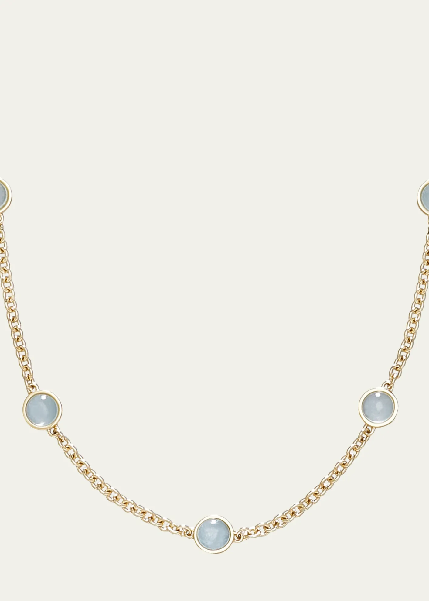 L. Klein18k Gold Bubbles Aquamarine Chain Necklace