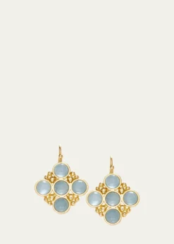L. Klein18k Gold Bubbles Aquamarine Drop Earrings