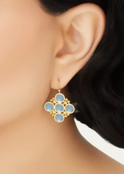 L. Klein18k Gold Bubbles Aquamarine Drop Earrings