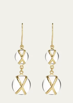 L. Klein18k Gold Prisma Crystal Quartz Drop Earrings