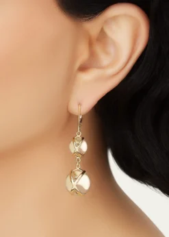 L. Klein18k Gold Prisma Crystal Quartz Drop Earrings
