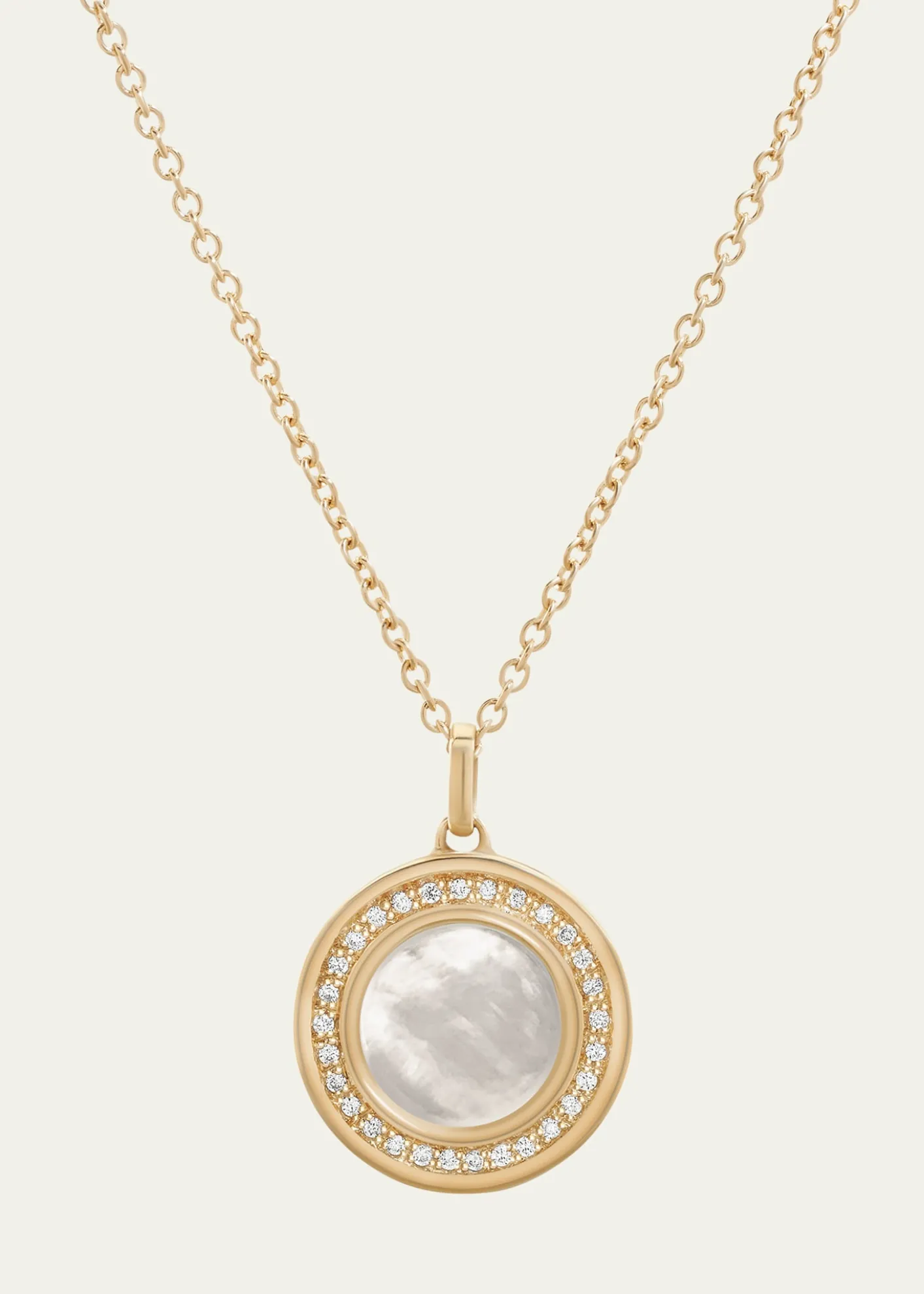 L. Klein18K Gold Toscana Mother-of-Pearl and Diamond Classic Chain Necklace