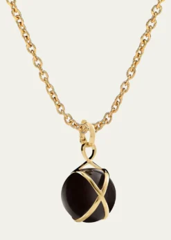 L. KleinPrisma 18k Gold & Black Agate Large Pendant Luxe Chain Necklace