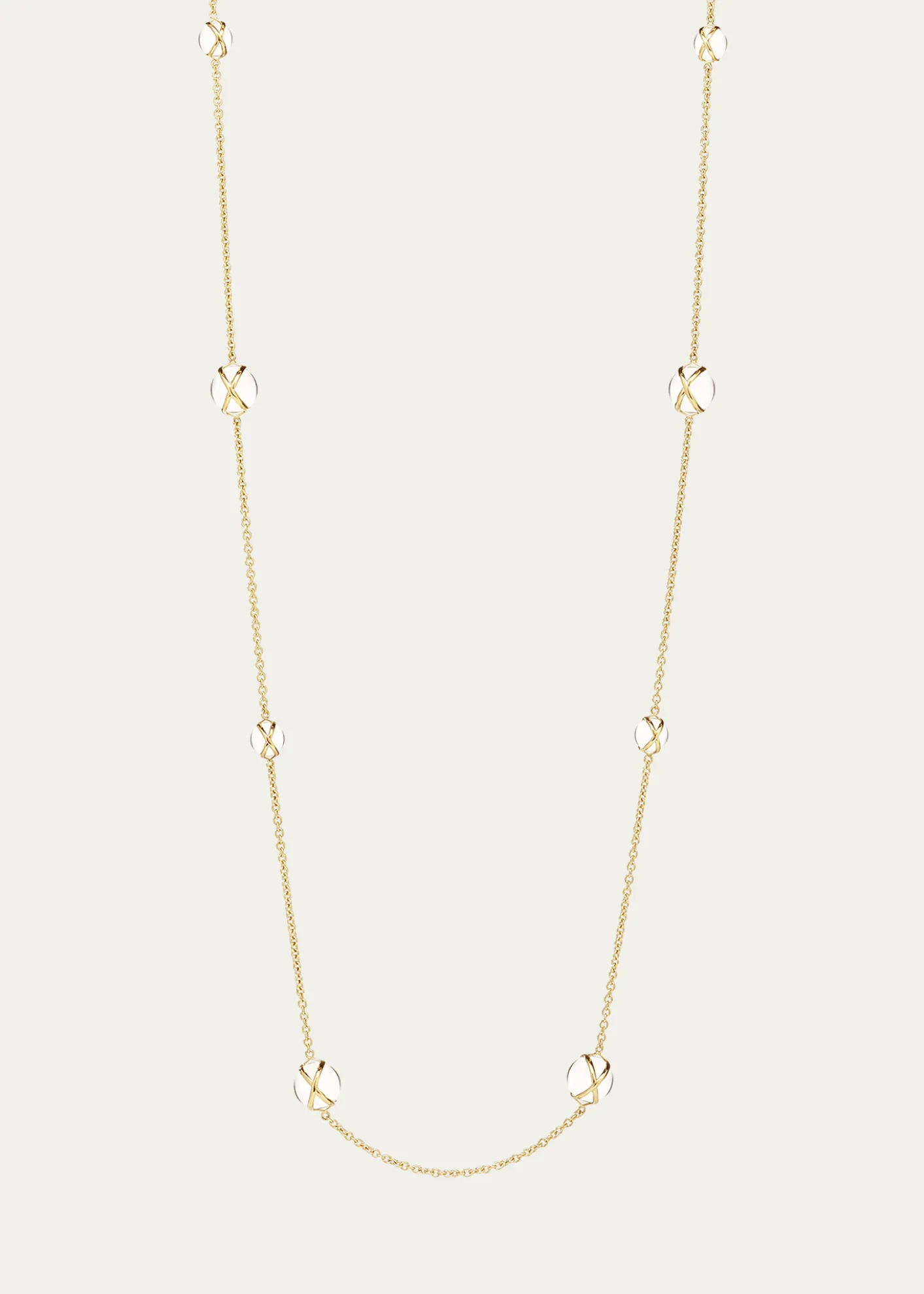 L. KleinPrisma 18k Gold Crystal Quartz Station Chain Necklace