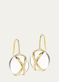 L. KleinPrisma 18k Gold Medium Crystal Quartz Drop Earrings