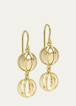 L. KleinPrisma 18K Yellow Gold Double Drop Earrings