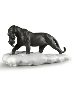LladroBlack Panther with Cub Figurine