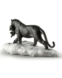 LladroBlack Panther with Cub Figurine