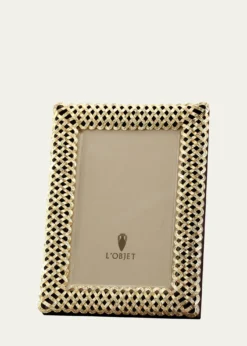 L'ObjetGold Braid 4" x 6" Picture Frame