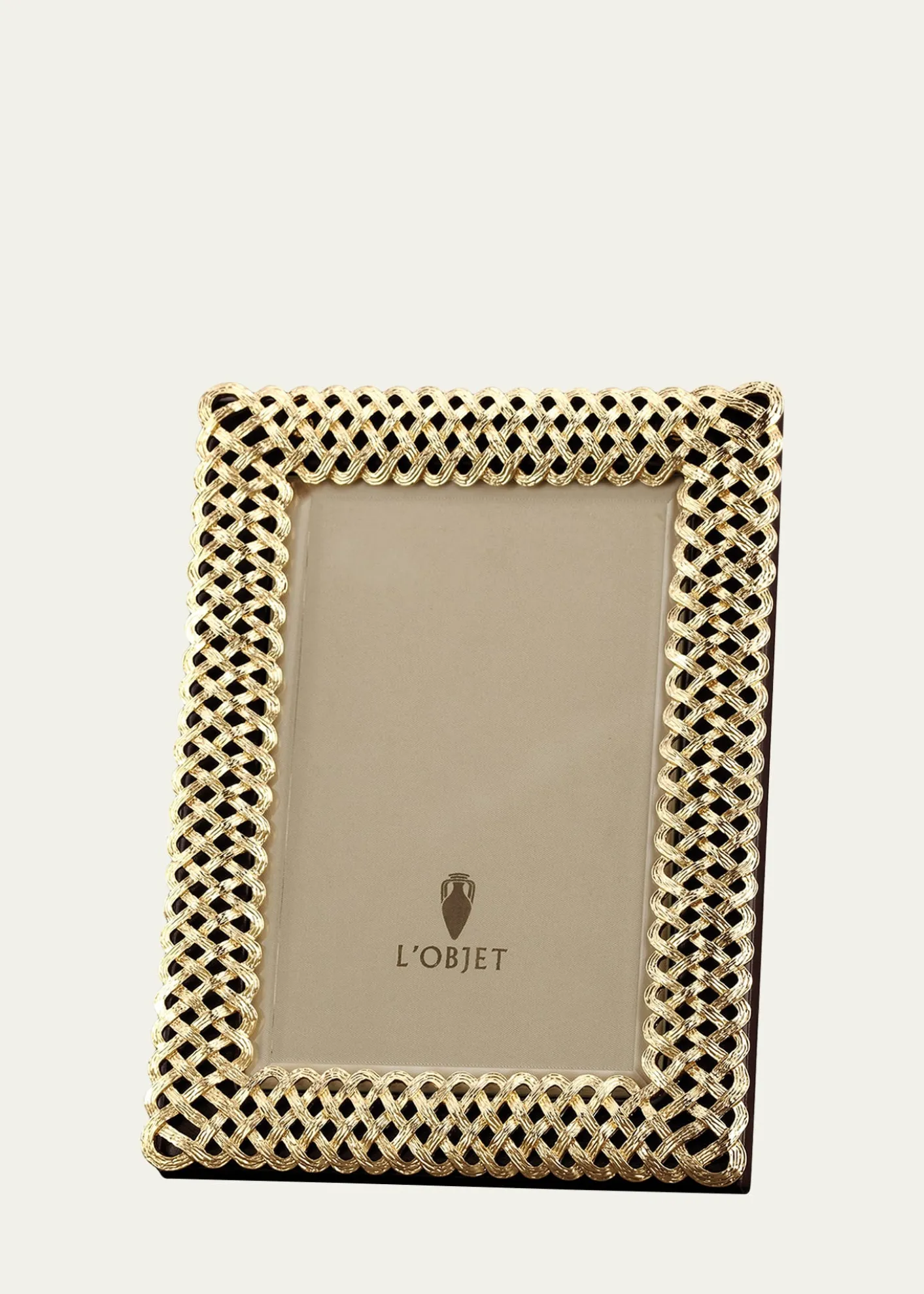 L'ObjetGold Braid 4" x 6" Picture Frame