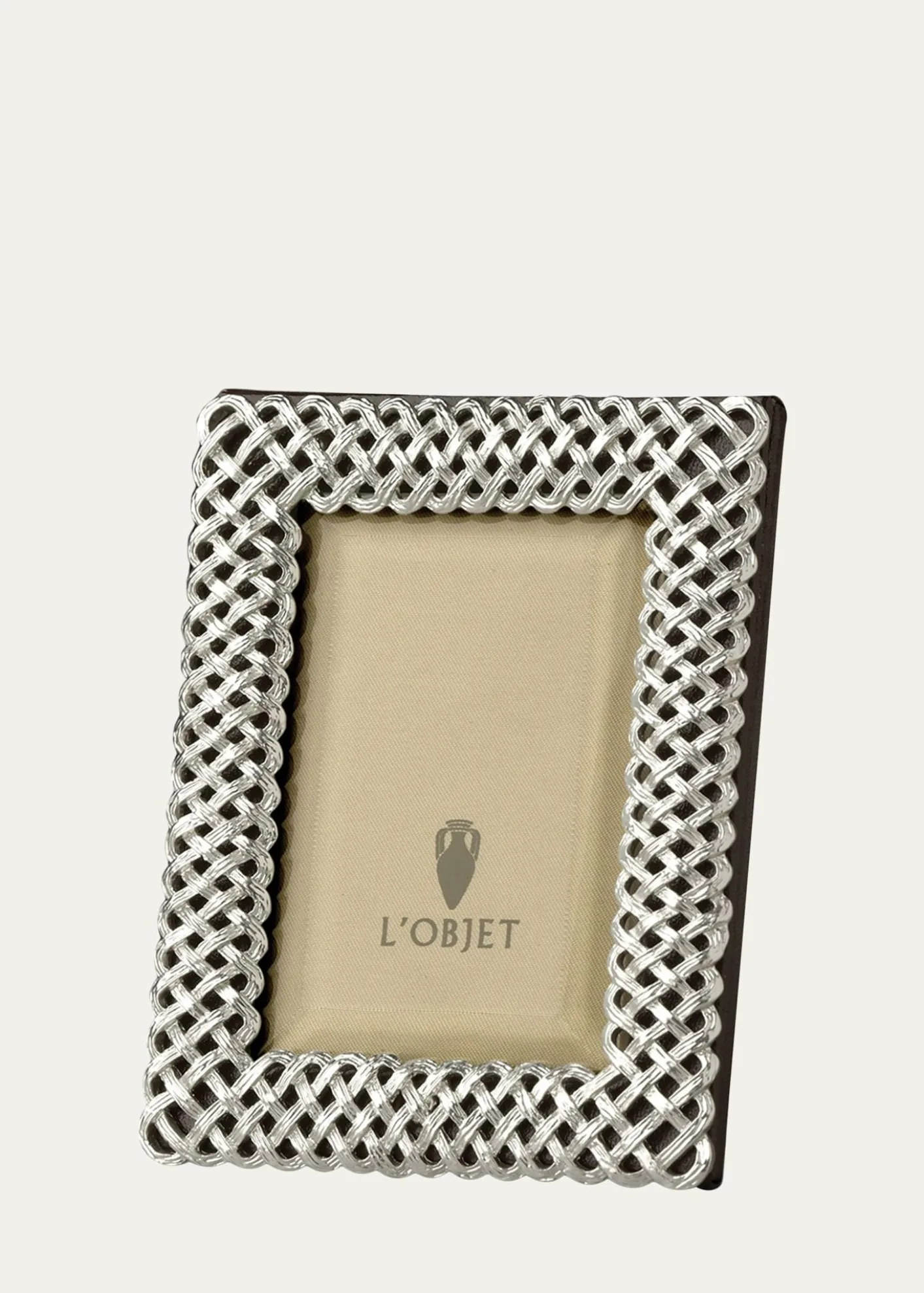 L'ObjetPlatinum Braid 2" x 3" Picture Frame