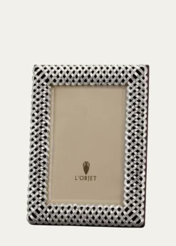 L'ObjetPlatinum Braid 4" x 6" Picture Frame