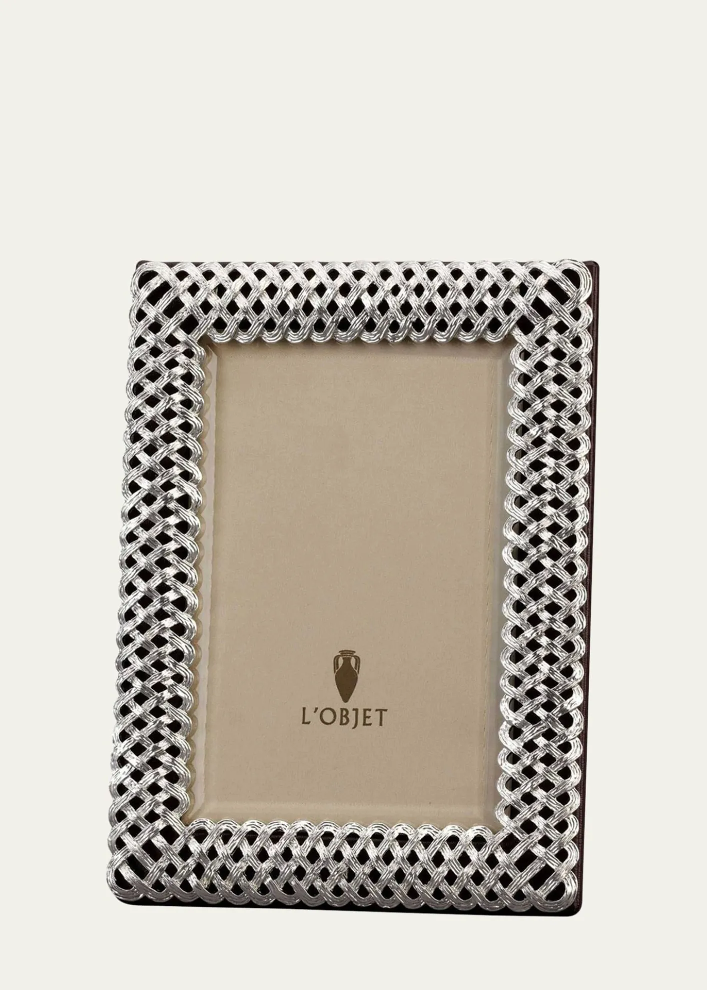 L'ObjetPlatinum Braid 4" x 6" Picture Frame