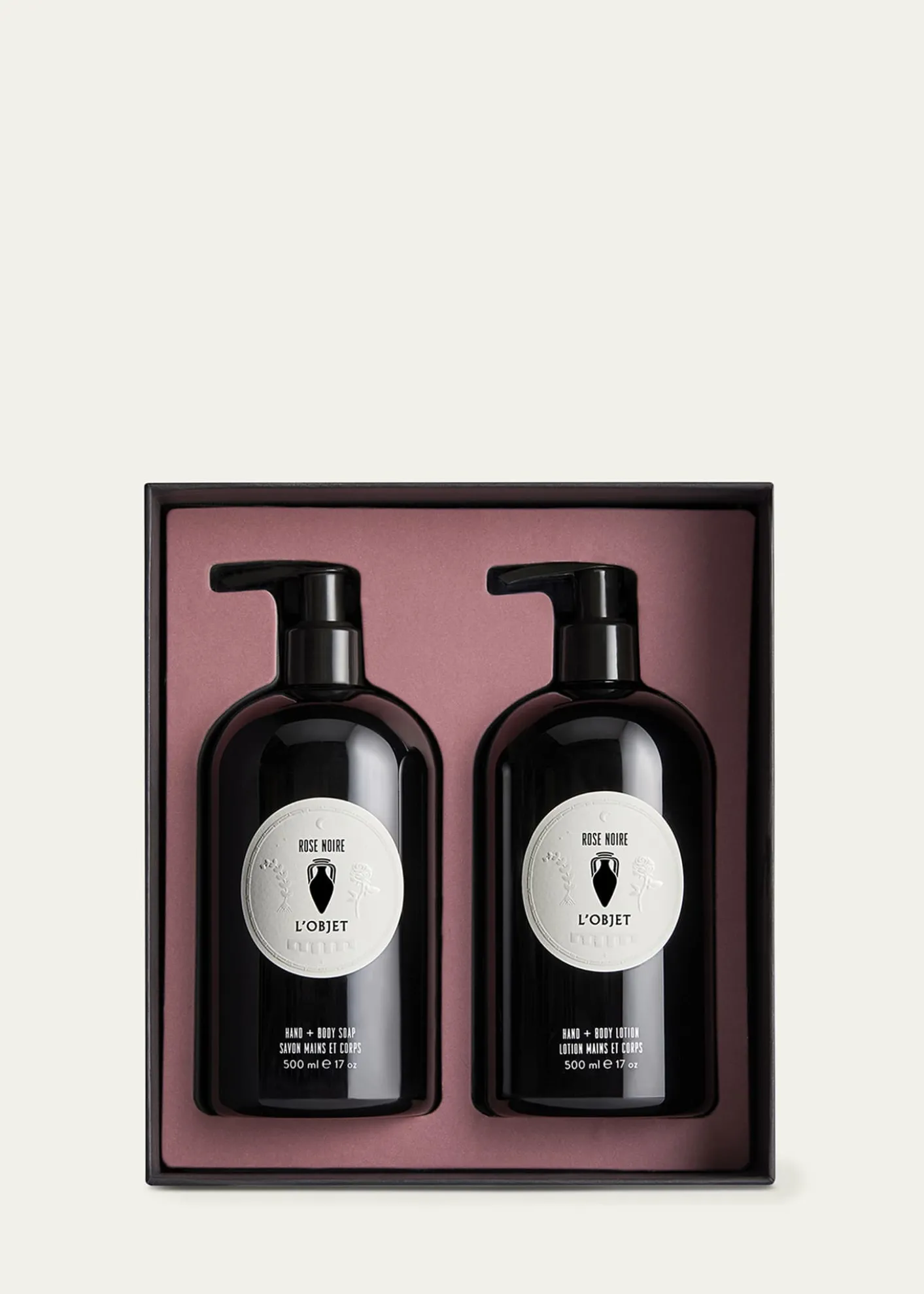L'ObjetRose Noire Gift Set: Soap + Lotion, 2 x 17 oz.