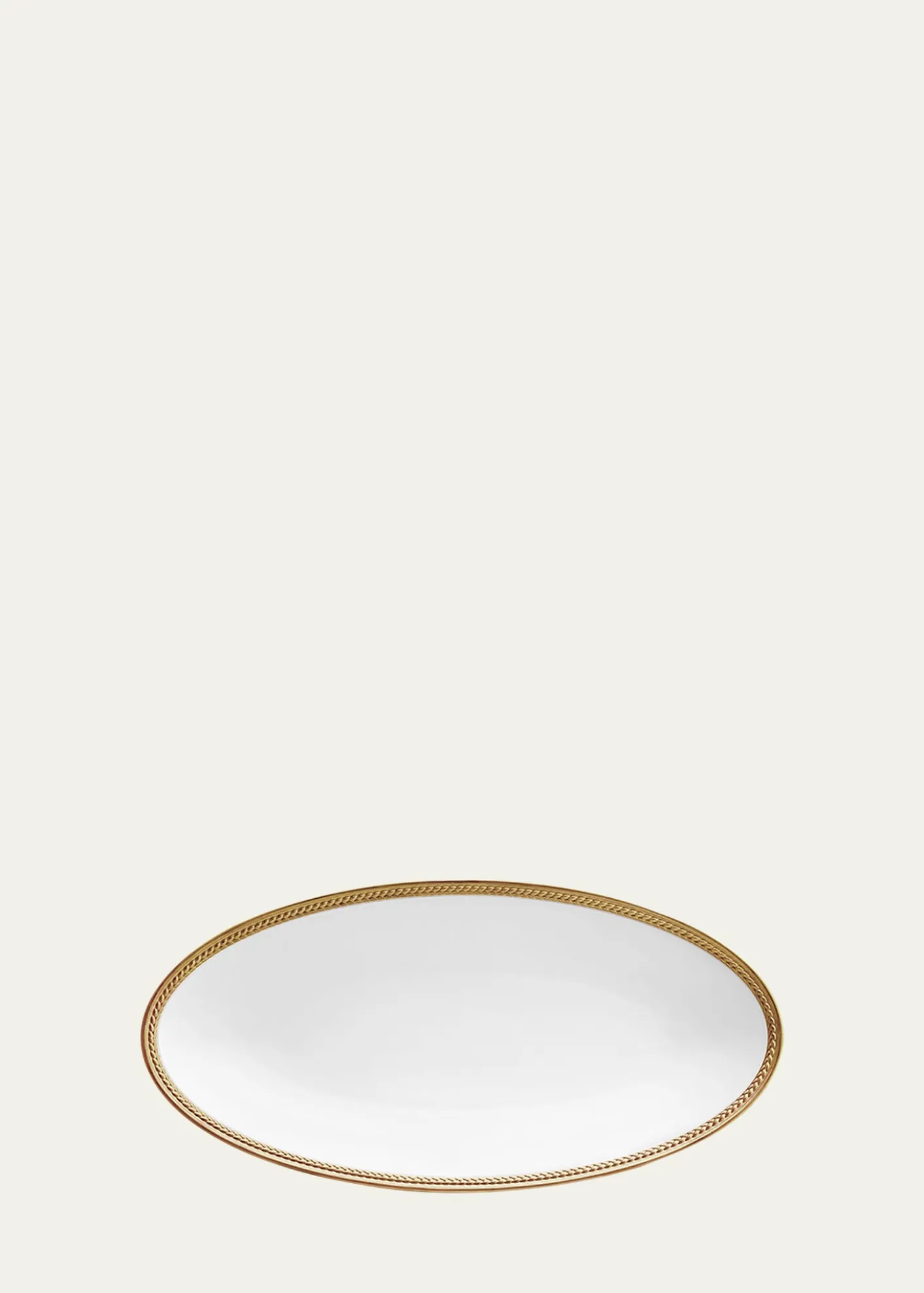 L'ObjetSoie Tressee 24K Gold-Plated Oval Platter, 14"