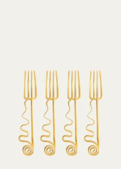 L'ObjetSpirale Cocktail Forks, Set of 4