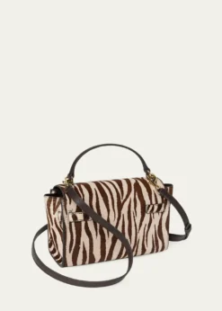 Loeffler RandallAlexi Zebra-Print Calfhair & Leather Top-Handle Bag
