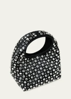 Loeffler RandallKenzie Mini Crystal-Studded Satin Top-Handle Bag