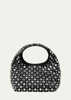 Loeffler RandallKenzie Mini Crystal-Studded Satin Top-Handle Bag