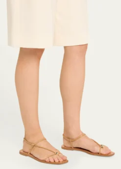 Loeffler RandallLara Strappy Leather Dome Sandals