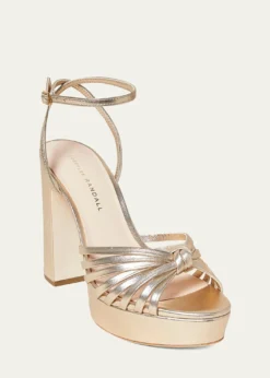 Loeffler RandallRivka Metallic Knot Platform Sandals