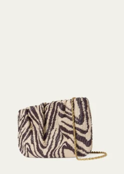 Loeffler RandallSerena Gathered Woven Zebra Clutch Bag