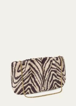 Loeffler RandallSerena Gathered Woven Zebra Clutch Bag