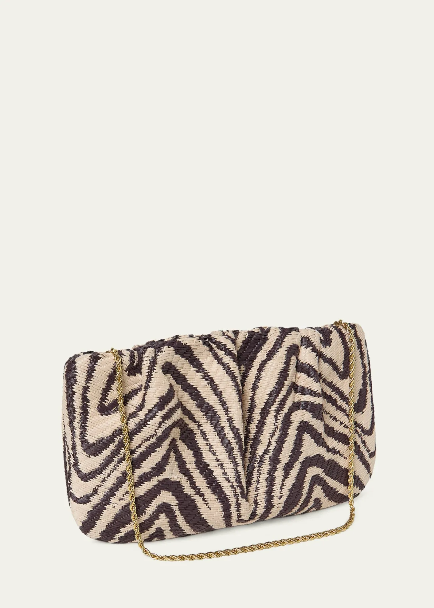 Loeffler RandallSerena Gathered Woven Zebra Clutch Bag