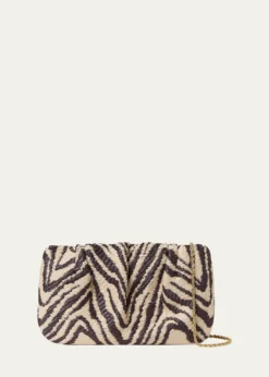 Loeffler RandallSerena Gathered Woven Zebra Clutch Bag