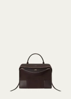 LoeweAmazona 180 Large Top-Handle Bag in Suede