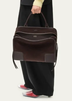 LoeweAmazona 180 Large Top-Handle Bag in Suede