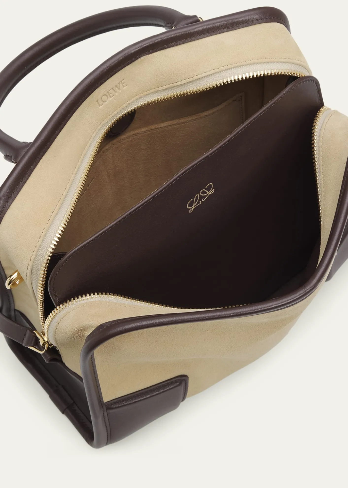 LoeweAmazona 180 Top-Handle Bag in Suede & Leather