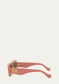 LoeweAnagram Beveled Acetate Rectangle Sunglasses