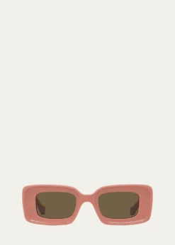LoeweAnagram Beveled Acetate Rectangle Sunglasses